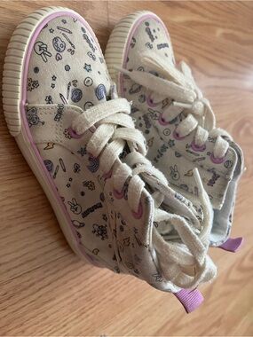 3 = $15 - Cat & Jack Cream Canvas High-Top Sneakers with Pink Trim